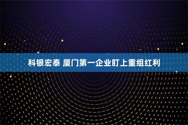 科银宏泰 厦门第一企业盯上重组红利